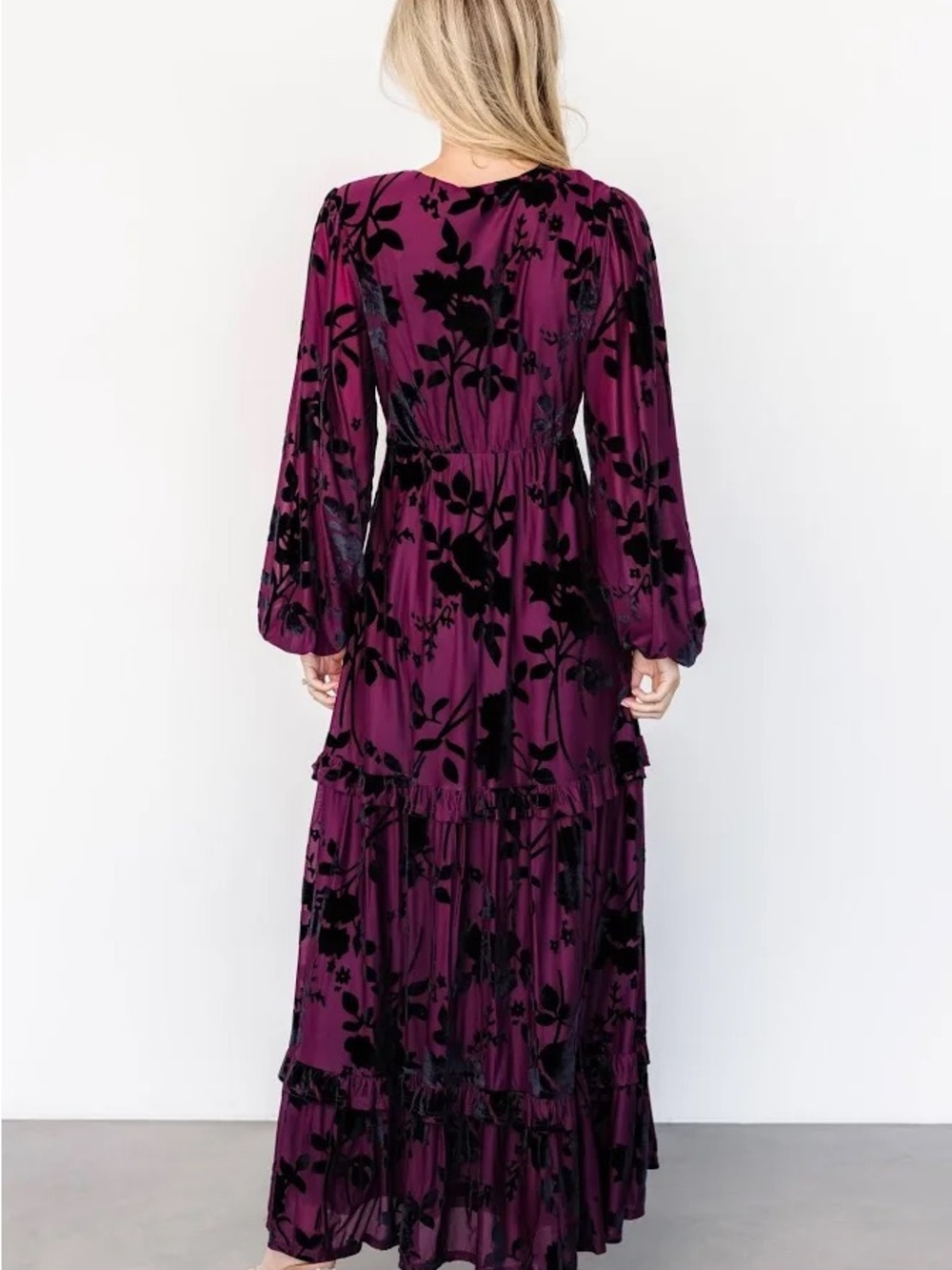 Baltic Born Liana Velvet Embossed Maxi Dress - XL - Picture 2 of 7